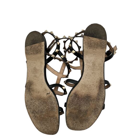 Valentino Rockstud Accents Leather Gladiator Sandals - Size 9.5 - Picture 6 of 6